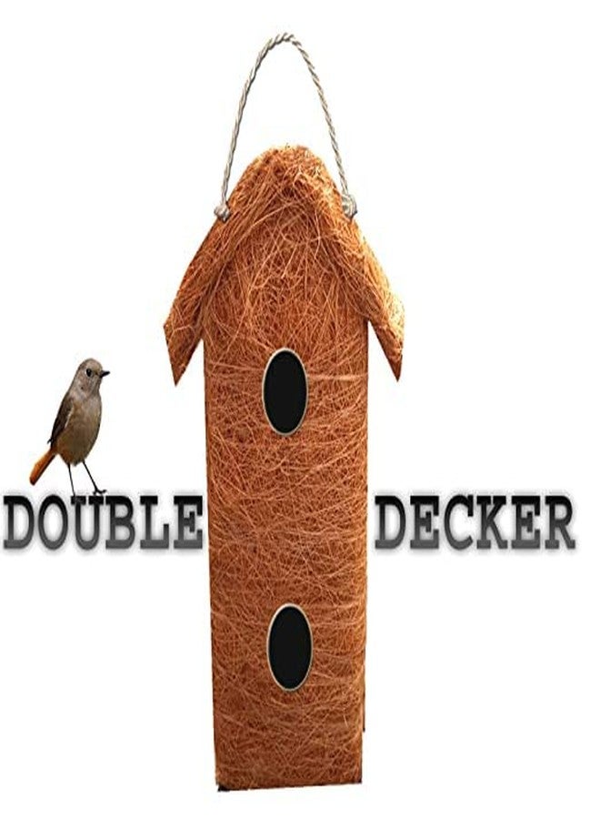 LIVEONCE Safest Organic Bird nest Double Decker Window House Purely Handmade Nest for All Small Birds - (Large) - Image 2
