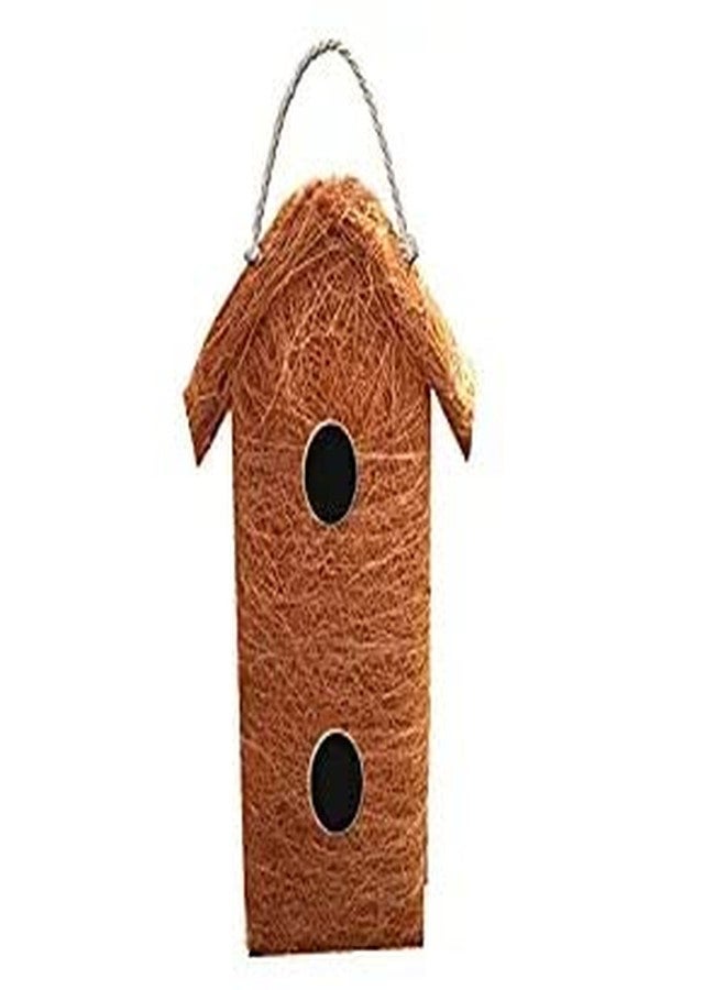 LIVEONCE Safest Organic Bird nest Double Decker Window House Purely Handmade Nest for All Small Birds - (Large) - Image 1