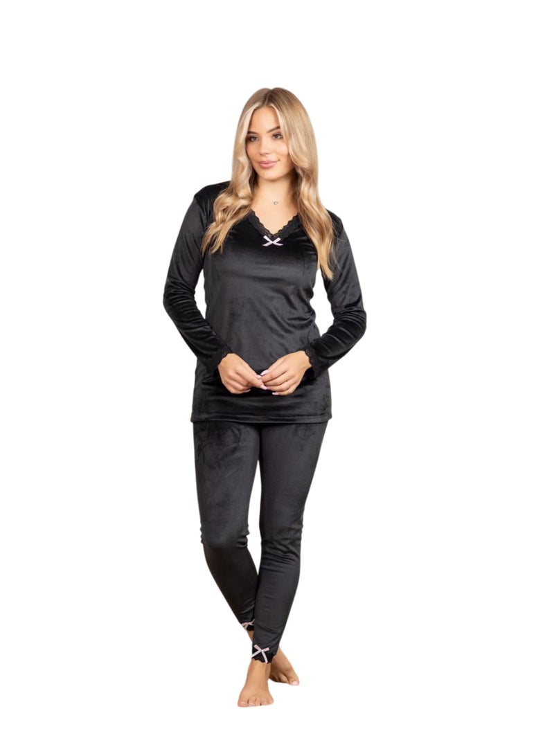 روز دفاية شتوي من Rose مطعمة بدانتيلا بألوان و مقاسات متعددة للنساء