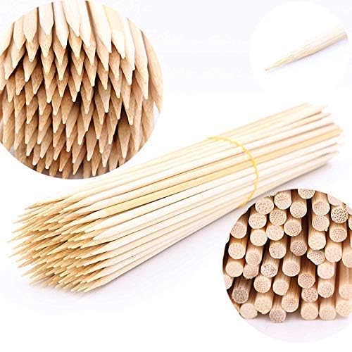 SANWALSA [Pack of 50 Sticks, 16 inch, 5mm] Barbeque Skewers Sticks | Bamboo BBQ Skewer Sticks | Perfect for Grilling, Roasting & Party Treats | Ideal for Parties & Camping - Image 1
