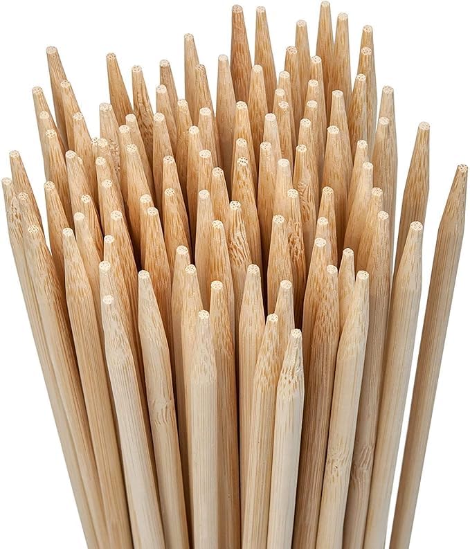 SANWALSA [Pack of 50 Sticks, 16 inch, 5mm] Barbeque Skewers Sticks | Bamboo BBQ Skewer Sticks | Perfect for Grilling, Roasting & Party Treats | Ideal for Parties & Camping - Image 2
