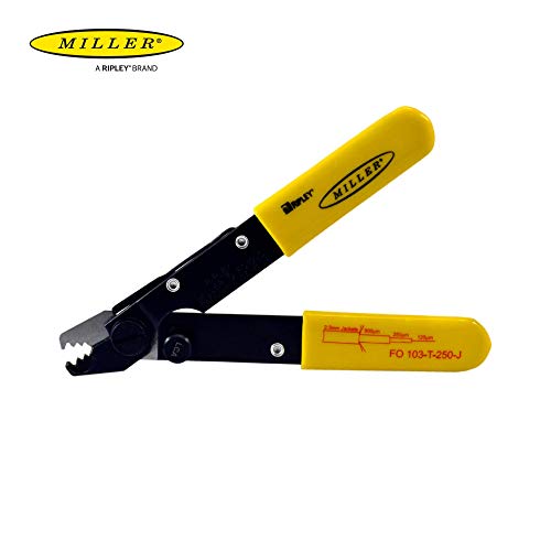 Miller FO 103-T-250-J Series Three-Hole Fiber Optic Stripper for Working Technicians, Electricians, Installers, V-Shaped Opening, Safe Cable-Splicing Tool, Easily Portable Wire Stripper, 2.5 Ounces - Image 4