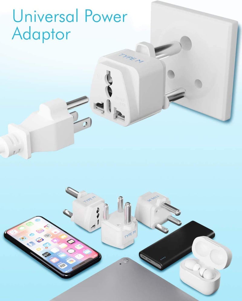 Ceptics South Africa Travel Plug Adapter Type M 3 Pack Grounded Universal GP10L3PK - Image 3
