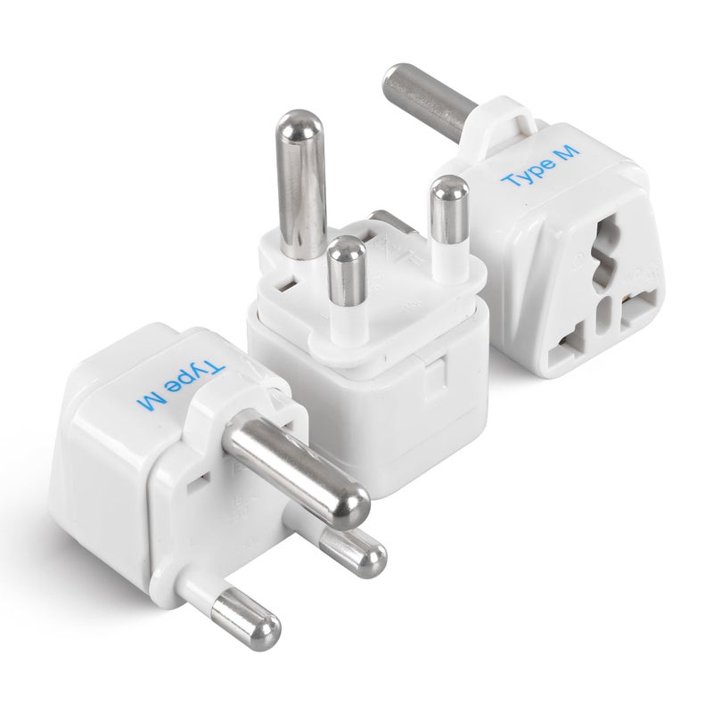 Ceptics South Africa Travel Plug Adapter Type M 3 Pack Grounded Universal GP10L3PK - Image 1