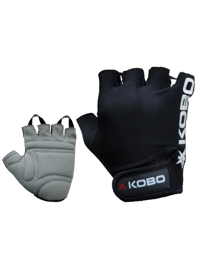Kobo Wtg-05 Leather Gym / Exercise_And_Fitness Gloves, Large (Black)  - Image 2