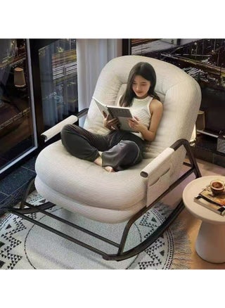Rocking Chair, Lazy Boy, Comfortable Sofa for Relaxation - Adjustable recliner for sleeping and napping on the balcony, ideal for home use and adult lunch breaks (white) - pzsku/Z749AD5C00CE69E88F5CBZ/45/_/1739343550/b319207f-a40c-4673-83c2-2fb359d10581