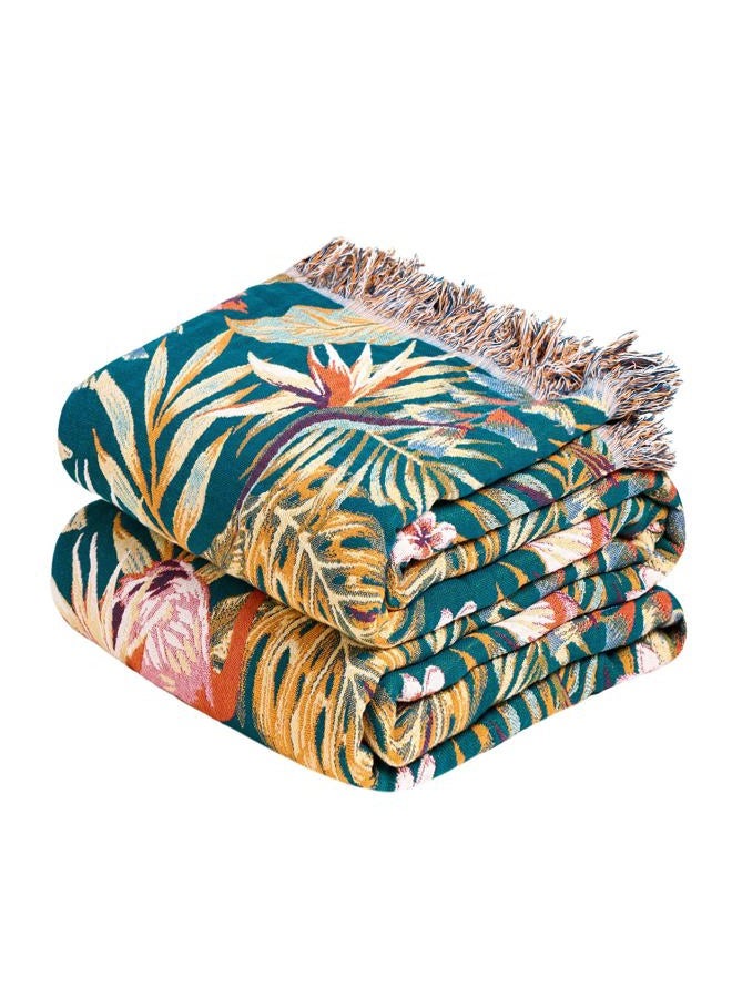MSGKV Boho Throw Blanket for Couch 50"x60" 100% Cotton Jungle Animal Blanket Breathable Lightweight Blankets for Sofa Home Decor Muslin All Seasons - Image 1