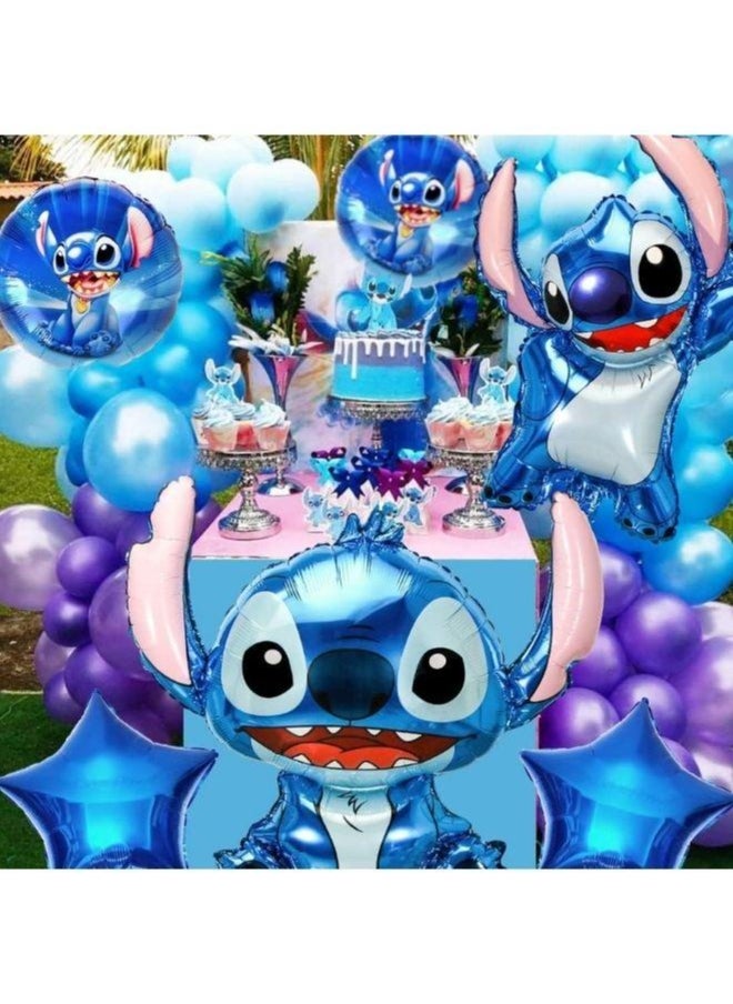 Generic - Stitch Balloons Birthday Decoration Lilo & Stitch Theme Party Decoration Birthday Foil Balloon Stitch Birthday Decoration Helium Balloons Children's Birthday Party Supplies - Image 1