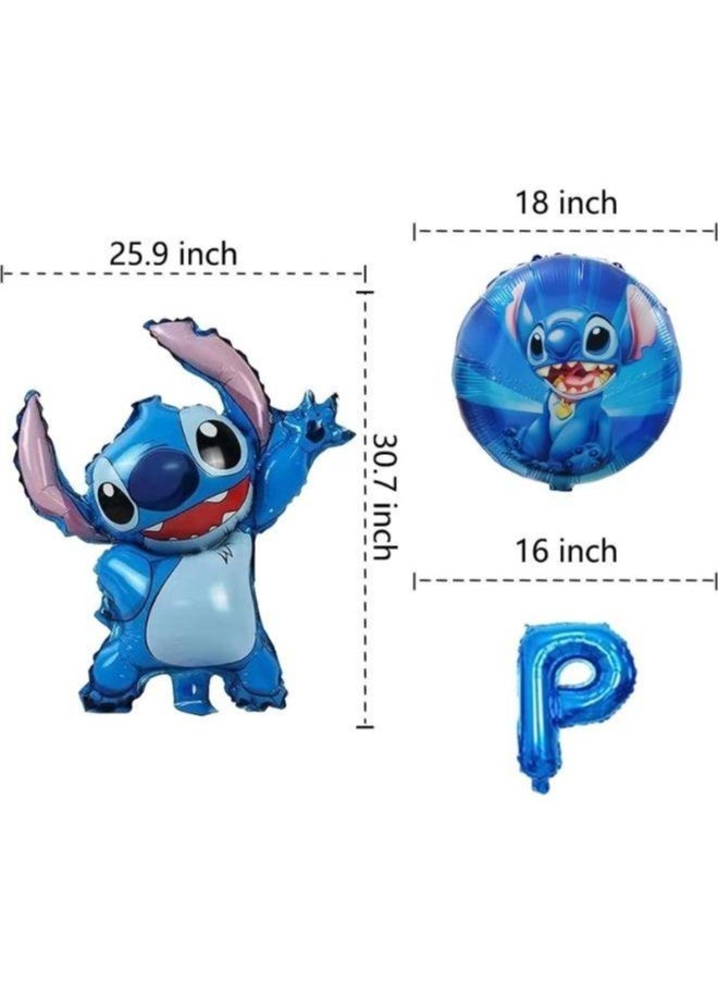 Generic - Stitch Balloons Birthday Decoration Lilo & Stitch Theme Party Decoration Birthday Foil Balloon Stitch Birthday Decoration Helium Balloons Children's Birthday Party Supplies - Image 1