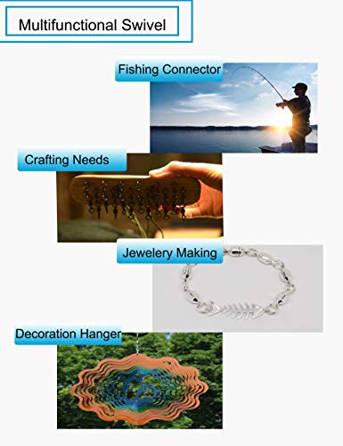 Facikono Saltwater Ball Bearing Swivel Set, Fishing Snap Swivels Heavy Duty Big Game Fishing Tackle Spinner Connector - Image 4
