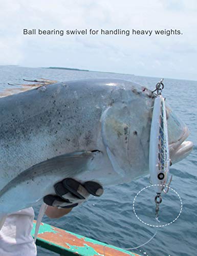 Facikono Saltwater Ball Bearing Swivel Set, Fishing Snap Swivels Heavy Duty Big Game Fishing Tackle Spinner Connector - Image 5