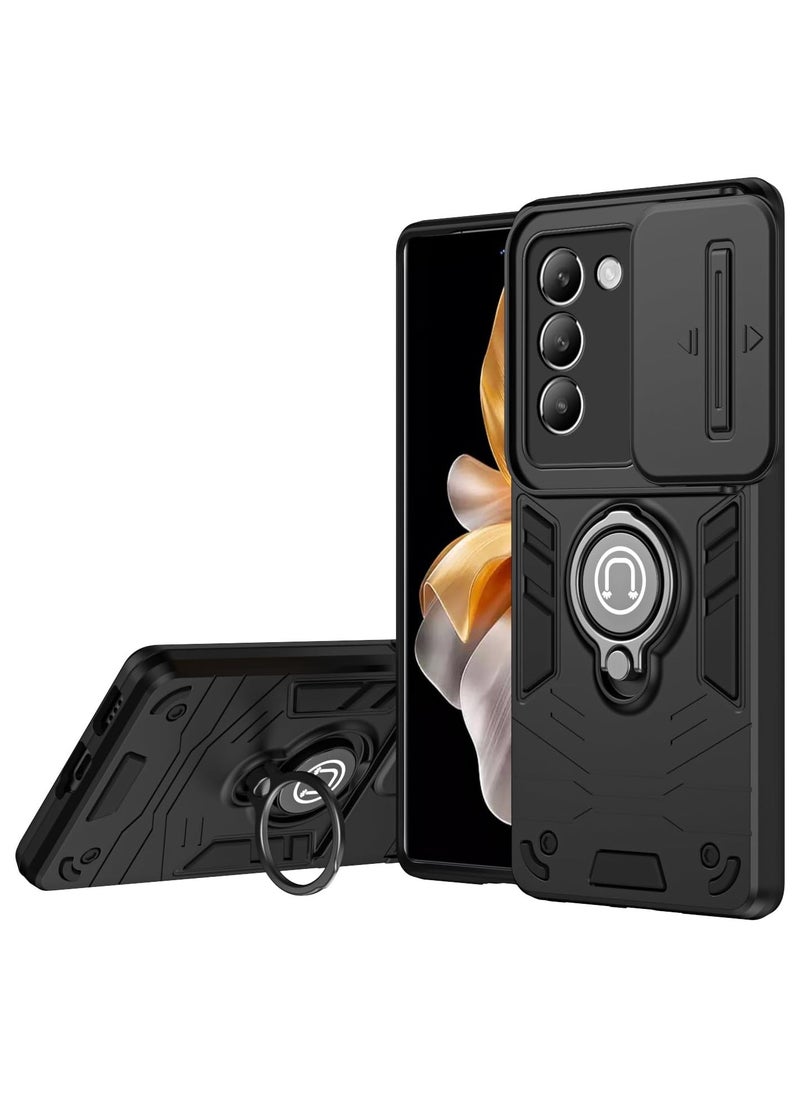 GOLDEN MASK GOLDEN MASK For Vivo V30 Lite 4G/Y100 (IDN) Armored Window Bracket Camera Shield Cover Camera Lend Protection With Ringe (Black)  - Image 1