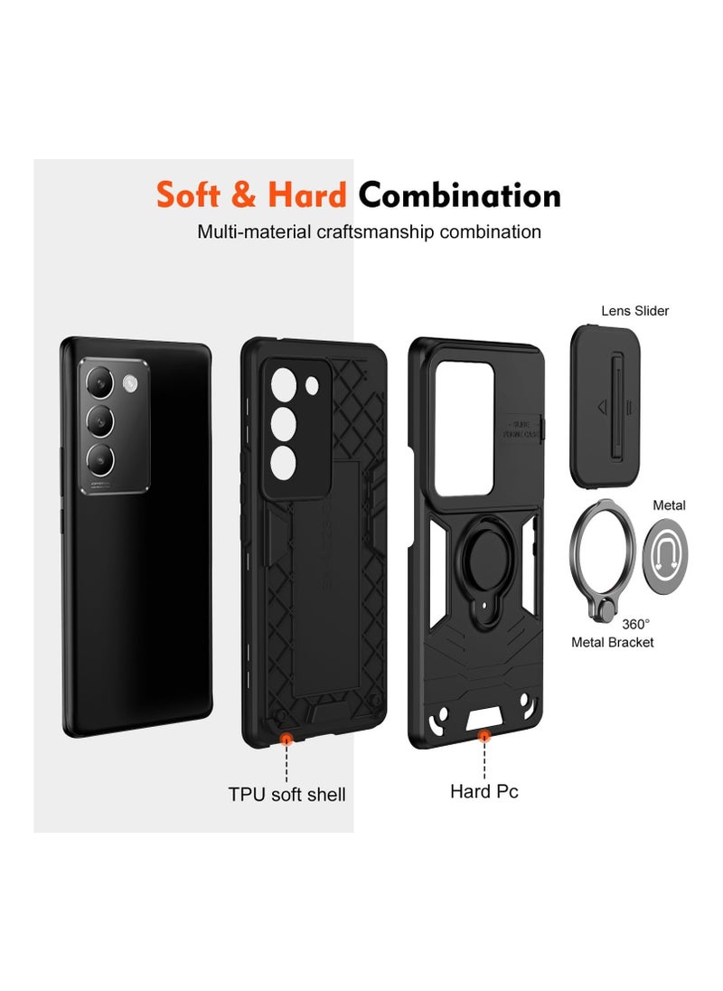 GOLDEN MASK GOLDEN MASK For Vivo V30 Lite 4G/Y100 (IDN) Armored Window Bracket Camera Shield Cover Camera Lend Protection With Ringe (Black)  - Image 3