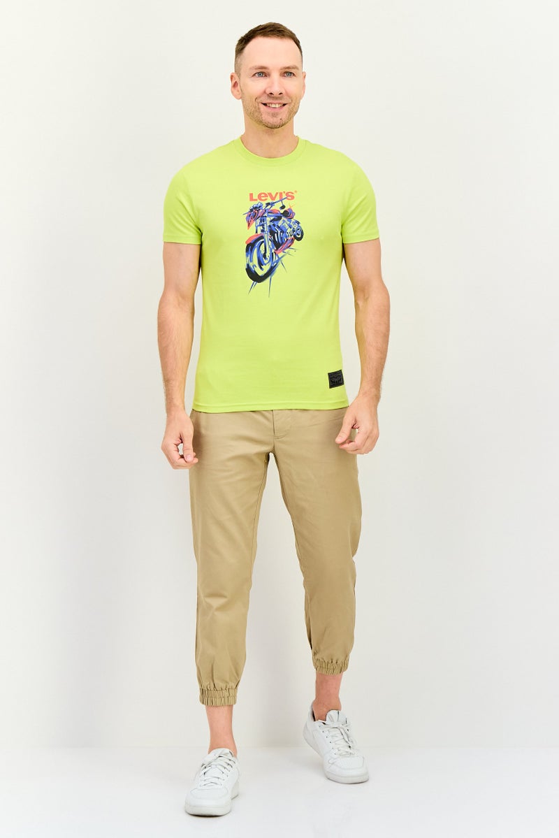 Levi's تي شيرت رجالي بأكمام قصيرة وياقة دائرية بطباعة جرافيك، أخضر تفاحي - Image 2