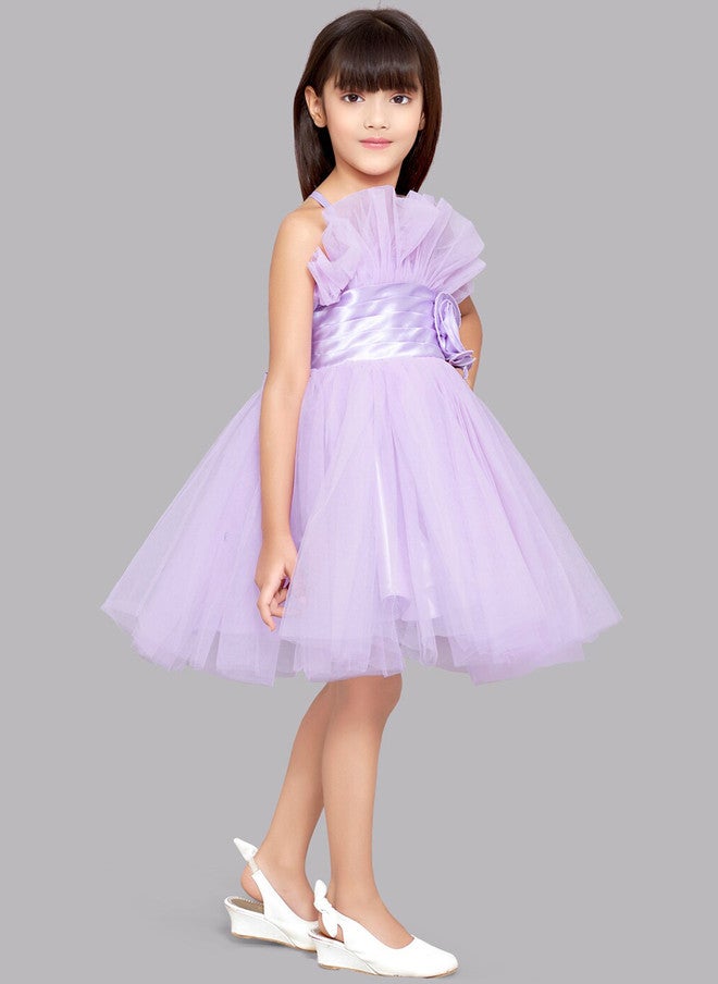 PinkChick فستان تول لافندر مزخرف للفتيات - Image 3