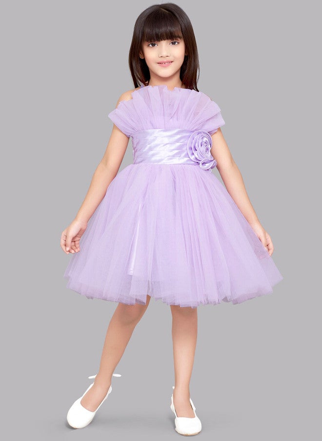 PinkChick فستان تول لافندر مزخرف للفتيات - Image 1