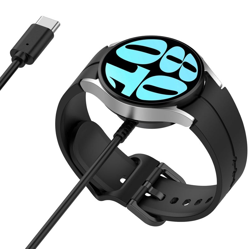 كابل محطة شحن سريع PD بديل متوافق مع ساعة Samsung Galaxy Watch 6/6 Classic/Watch 5/5 Pro، حامل شاحن كابل نوع C من متوافق مع ساعة Samsung Galaxy Watch 4/4 classic (1 متر) - Image 5