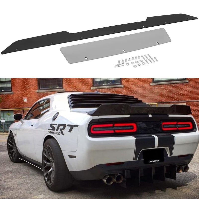 جناح خلفي من بونبو يناسب دودج تشالنجر 2008-2014 SRT RT SXT SE هيلكات سكات باك نوع إضافي 2 قطعة جناح خلفي مع أداة ريفنوت باللون الأسود اللامع