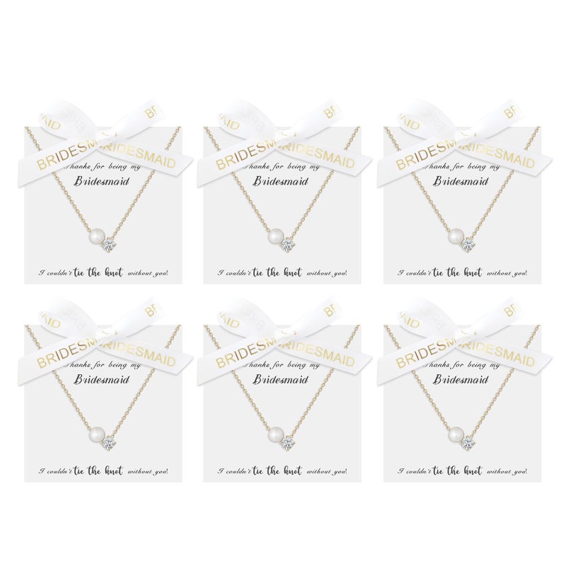 YANCHUN Bridesmaid Gifts for Bridal Party Gifts Bridesmaids Proposal Necklaces for 2/4/6/8 Favors Bridesmaid Dress Jewelry Set - Image 1