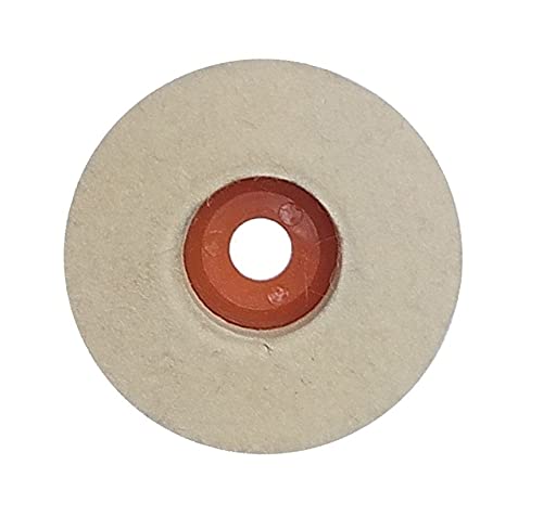Inditrust Wool Felt buffing pad wheel disc for polishing stainless steel metal marble glass ceramic, 4 inch angle grinder abrasive rotary tool accessory - white, 100 x 16mm x 16mm dia (Pack of 10) - Image 2