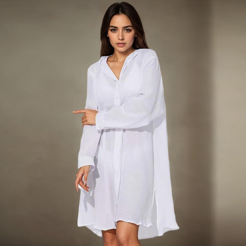 Women's Solid Color Hooded Beach Cover Up - Image 3