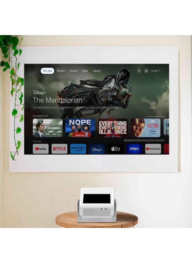 بلو فاير تاتش بلاي بروجكتور ذكي فل اتش دي 1080p بشاشة لمس وتركيز تلقائي وتصحيح تلقائي ودعم واي فاي مزدوج وبلوتوث 5.0 أبيض - Image 3