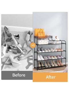 BLOOMING TIME 6 layer Freestanding with Storage Box Shoe Organizers for Entrance Hallway Front Door Living Room Shoe Cabinet(black)  - Image 4