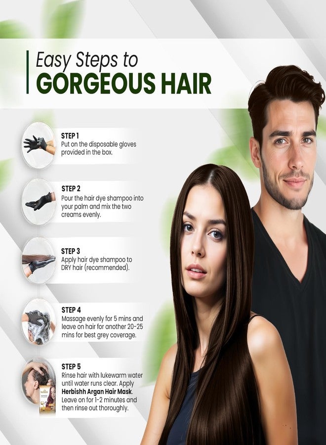Herbishh Hair Color Shampoo Dark Brown Combo | 200 ml Dye Shampoo + Argan Oil & Argan Hair Mask for Dry & Frizzy Hair - Image 5