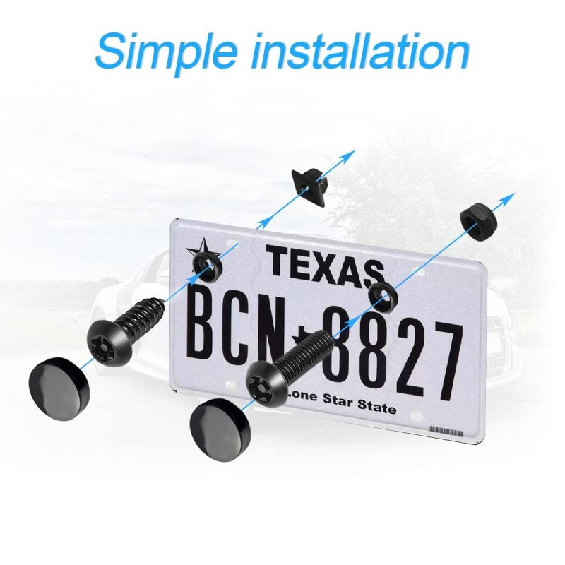 Stainless Steel Anti-Theft Screw Kit, Tamper Proof License Plate Bolts, Security Fastener Installation Accessories for Cars, Trucks, RVs, Trailers - Image 4