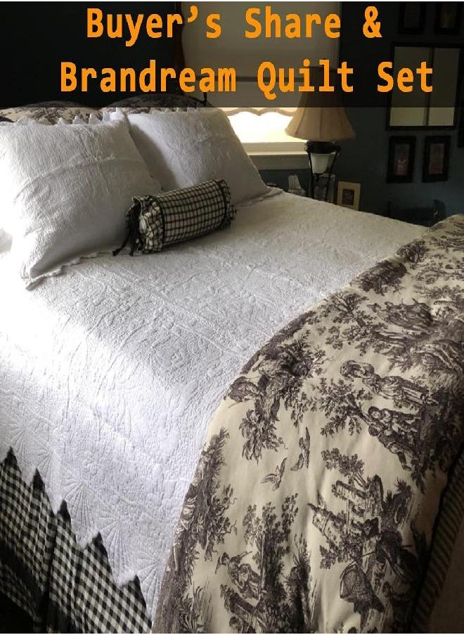 Brandream - Brandream White Quilts Set King Size Coverlet Set Luxury Farmhouse Bedding Set 100% Cotton Queen Quilted Bedspreads 3-Piece - Image 1