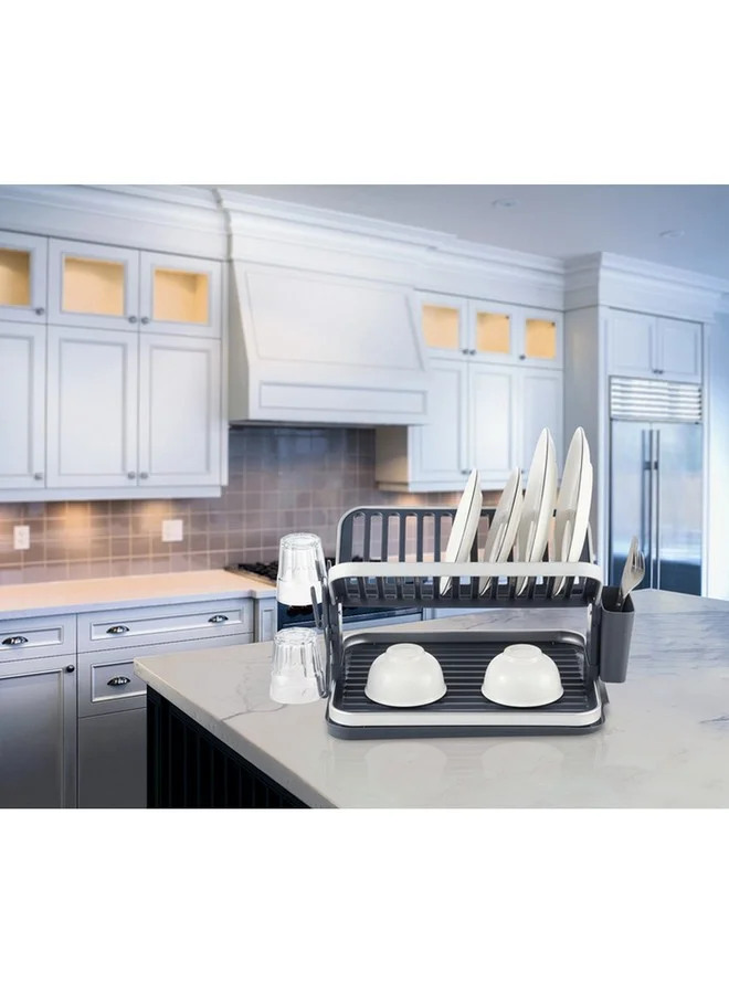 PARFAIT Durable High Quality Aluminium Dish Rack Silver and Grey 75 x 33.5 x 47.5 cm PA-2304A-SILVER