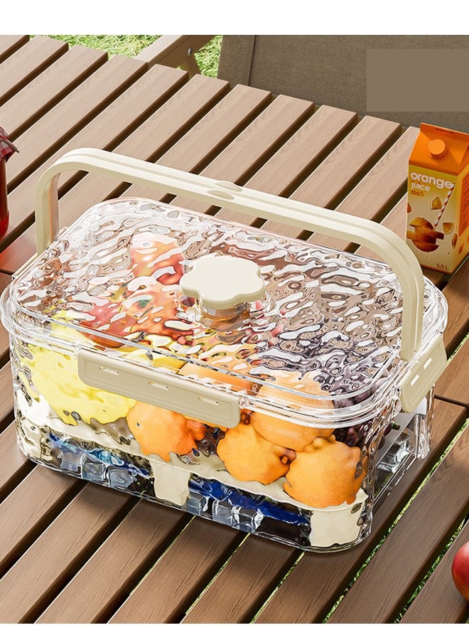 HaveDream Portable Fresh-Keeping Box For Outdoor Camping And Picnic, Fruit Lunch Box, Refrigerator, Sealed Box, Beige - Image 1