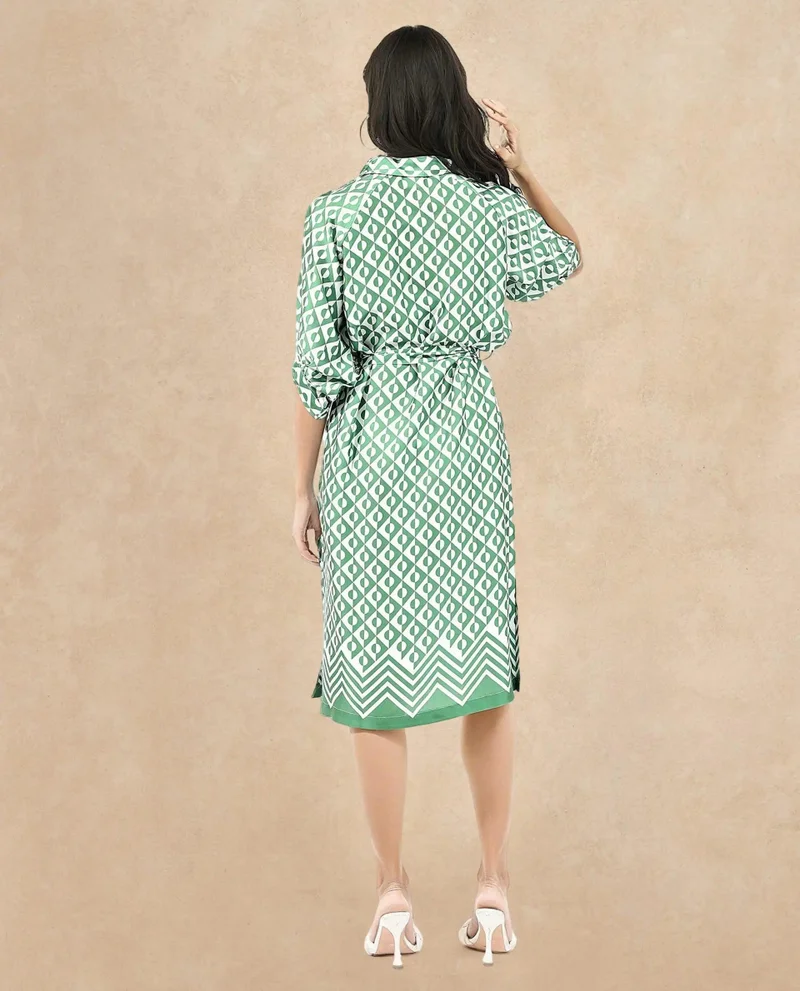 Rareism Women's Geometric Print A-Line Dress