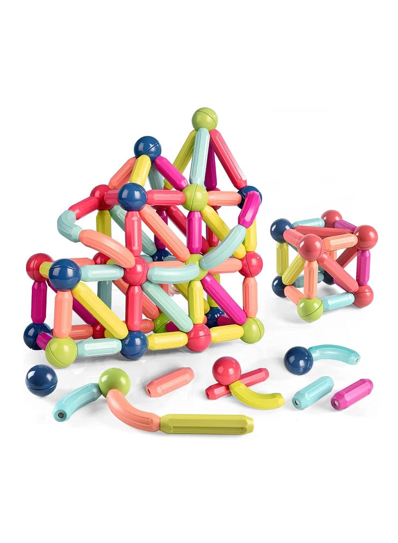 Loquat 64 Pcs Magnetic Building Blocks Toys,  Magnet Educational Toys , STEM Educational Construction Toys - Learning Boys Girls Toys Age 3+ - Image 1