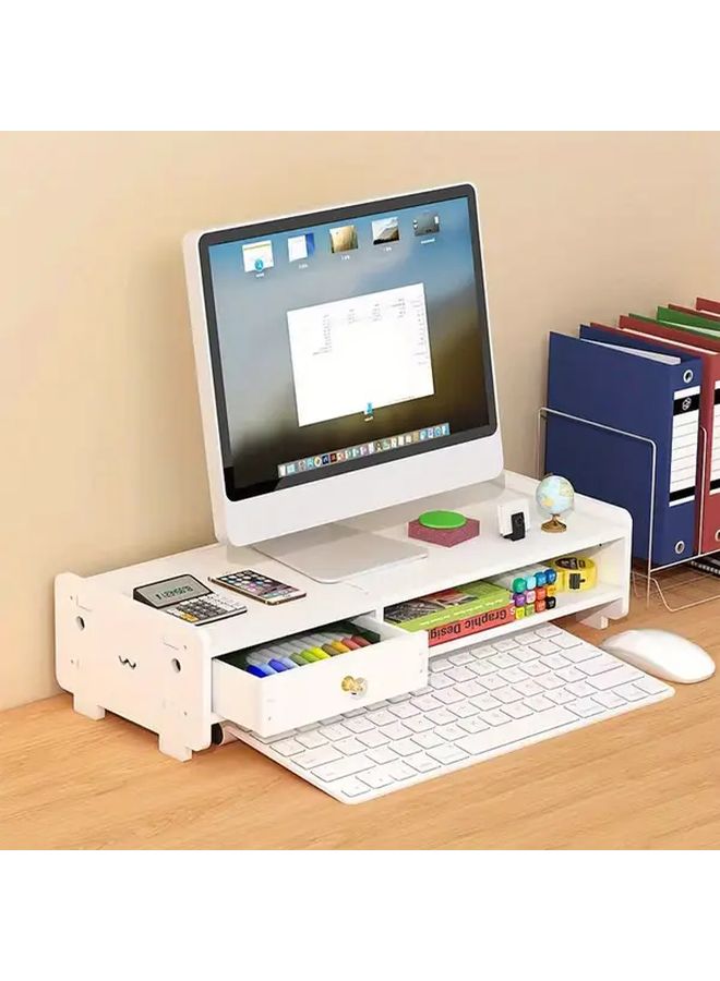 Monitor Stand Without Drawer Cute Hollow Pattern Desktop Computer Display Holder - Image 5