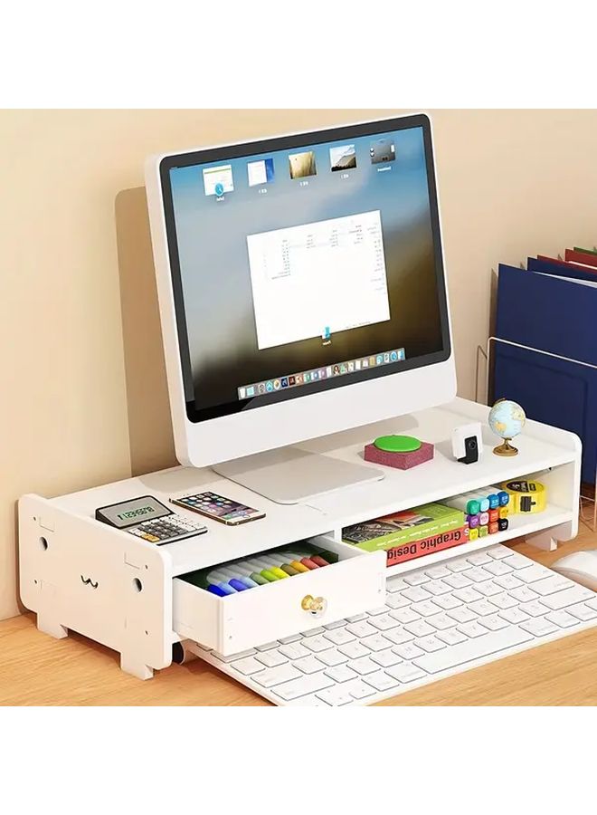 Monitor Stand Without Drawer Cute Hollow Pattern Desktop Computer Display Holder - Image 3