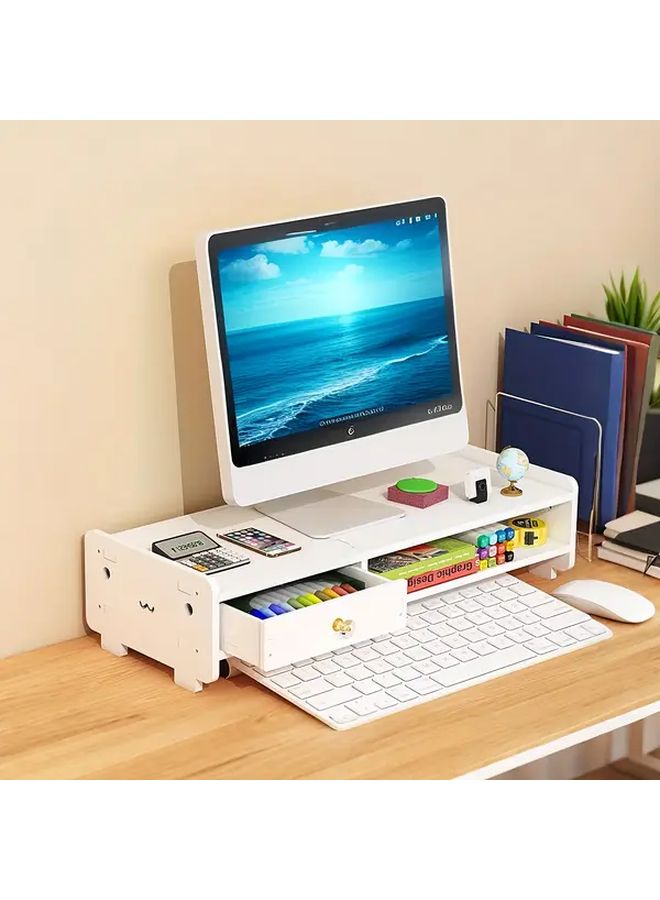 Monitor Stand Without Drawer Cute Hollow Pattern Desktop Computer Display Holder - Image 1