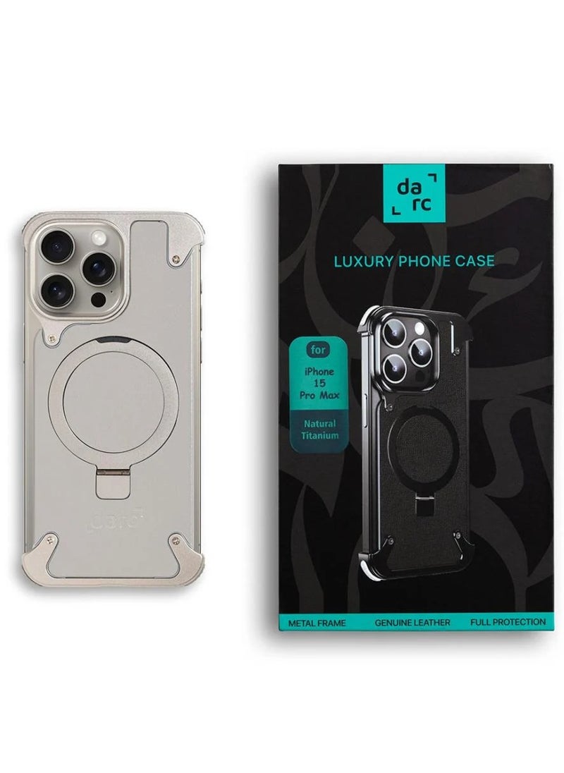 darc iPhone 15 Pro Leather Case Natural Titanium  - Image 3