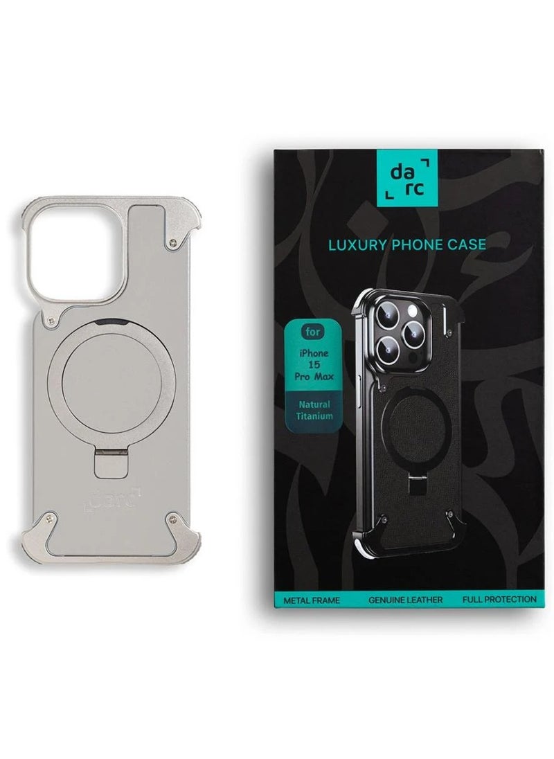 darc iPhone 15 Pro Leather Case Natural Titanium  - Image 1