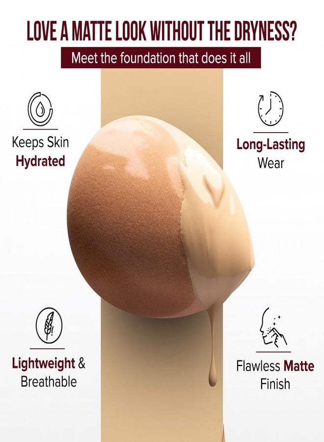 Coloressence Hydra Matte Liquid Foundation, Medium Beige, 30ml | For All Skin Types | Long Lasting | Lightweight | Full Coverage | Hydrating Formula - Image 3
