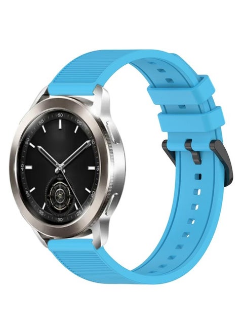 Replacement Strap For Xiaomi Watch S3 22mm Textured Silicone Solid Color Watch Band Sky Blue