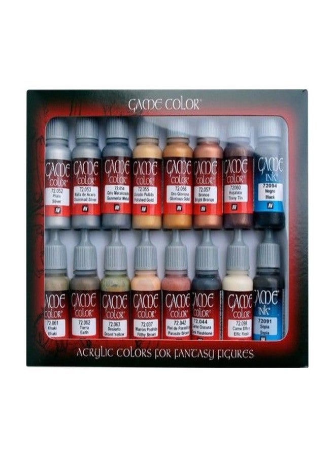 Vallejo فالليخو - مجموعة ألوان الألعاب للجلد والمعادن | مجموعة لشخصيات الفانتازيا والحرب | 16 زجاجة × 18 مل (0.60 أونصة سائلة) - Image 5