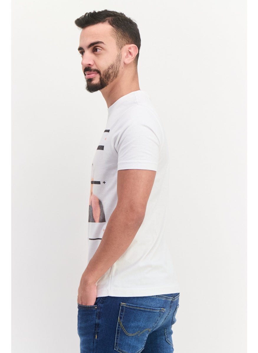 Free Soul - Men Crew Neck Short Sleeve Graphic Printed T-Shirt, White - Image 1