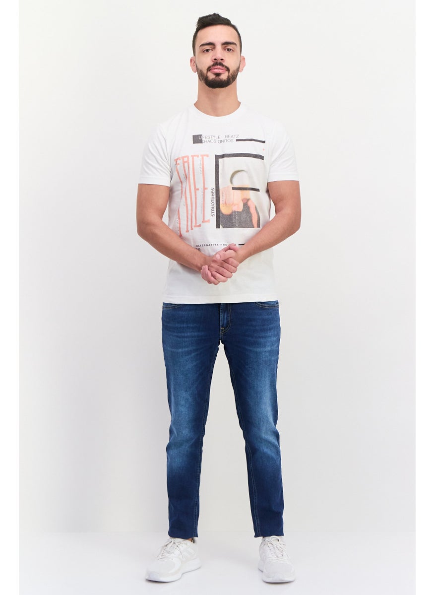 Free Soul - Men Crew Neck Short Sleeve Graphic Printed T-Shirt, White - Image 1
