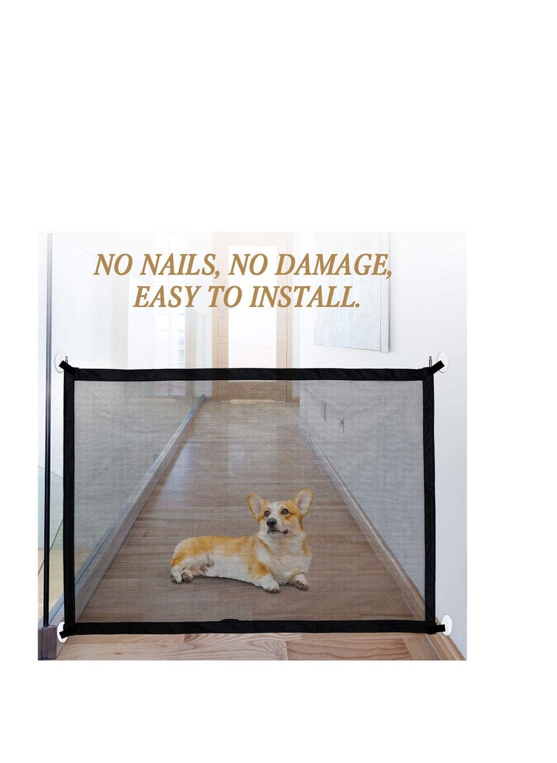 SYOSI - Pet Gate, Dog Isolation Net, Portable Foldable Pet Isolation Fence Dog Barrier Safety Fence Safety Magic Enclosure Net Extra Wide Retractable Adjustable Portable Folding Mesh Dog Gate - Image 1