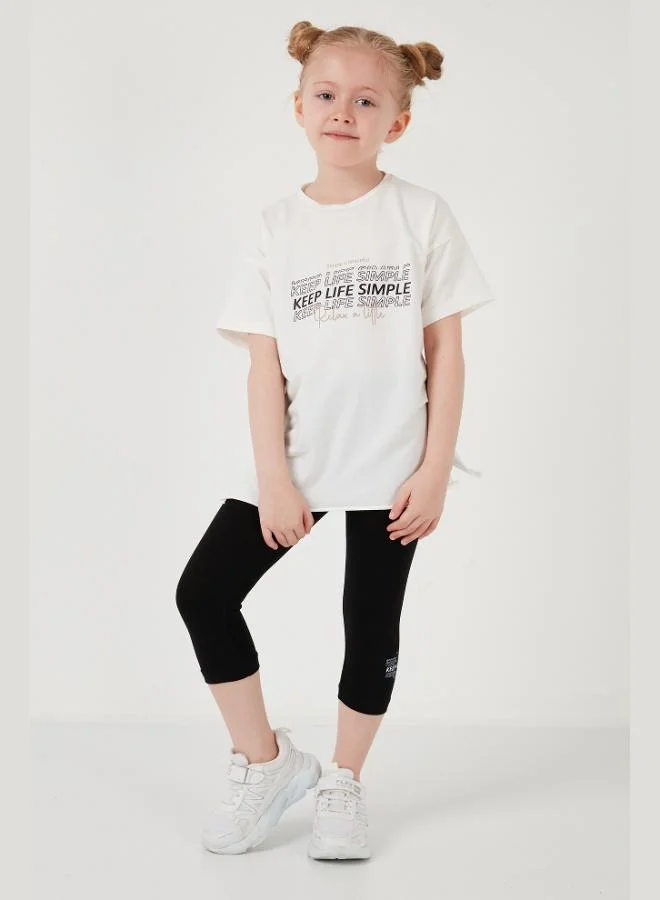 Lela Lela Cotton Crew Neck Short Sleeve Tights Top-Bottom Set Girls SET 6212007