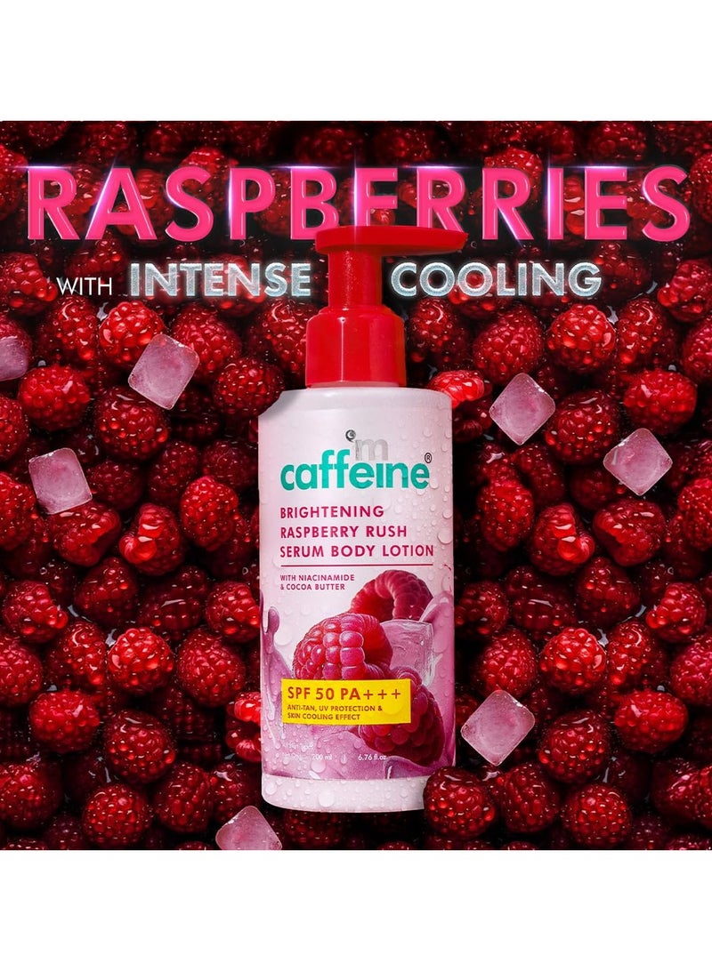 إم كافيين لوشن واقي من أشعة الشمس للجسم بعامل حماية من الشمس SPF 50 PA+++ ++ للجسم | لوشن فوري لتبريد الجسم وإزالة السمرة مع توت العليق الغني بفيتامين C والنياسيناميد | خفيف الوزن وغير لاصق للحماية من الشمس - 200 مل - Image 3