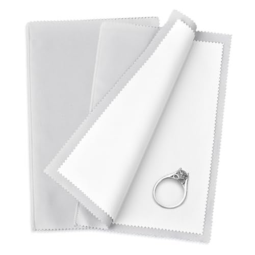 SEVENWELL Silver Polishing Cloth, Jewelry Cleaner Cloth for Sterling Silver Jewelry, Gold, Platinum, Silverware, Diamonds, Gemstones, Coins (Light Gray) - Image 1