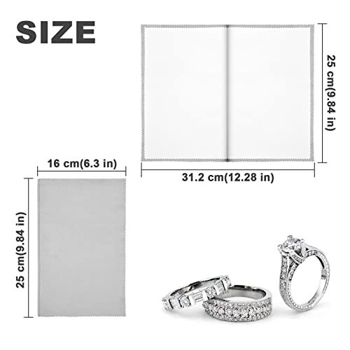 SEVENWELL Silver Polishing Cloth, Jewelry Cleaner Cloth for Sterling Silver Jewelry, Gold, Platinum, Silverware, Diamonds, Gemstones, Coins (Light Gray) - Image 4