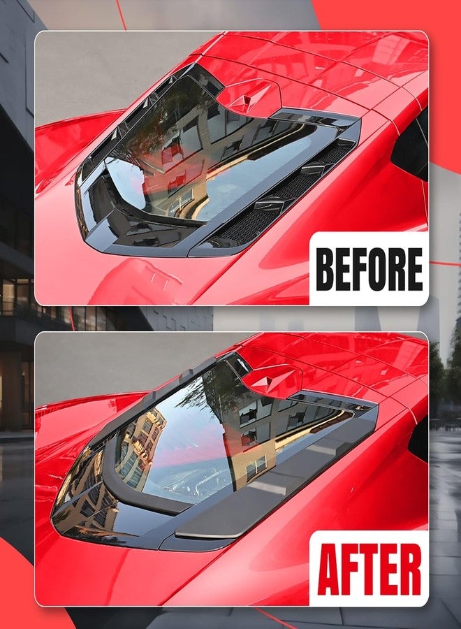 BILLFARO Dry Bay Vent Blocks and Rear Window Spoiler,Rear Hatch Hood Car Wash Covers Engine Bay Air Vent Inserts Protection for Corvette C8 Z51 Coupe 2020+ for C8 Z06/E-Ray 2023+ - Image 3